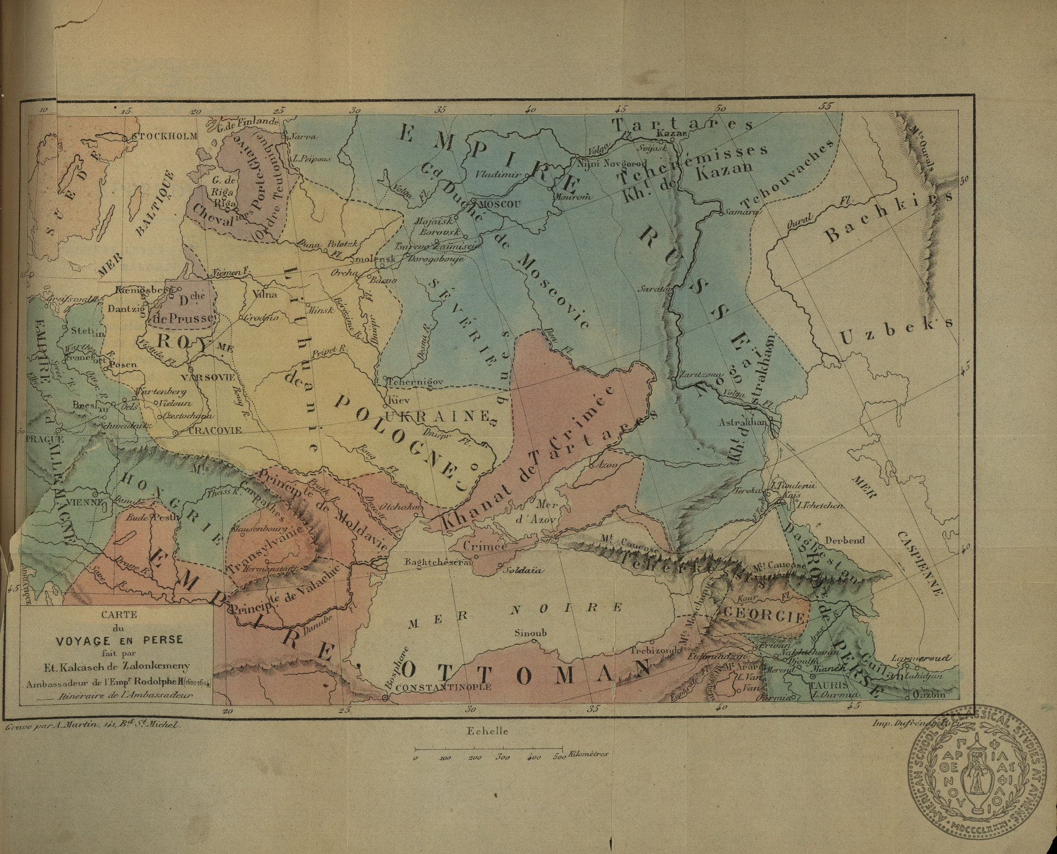 Carte de voyage en Perse